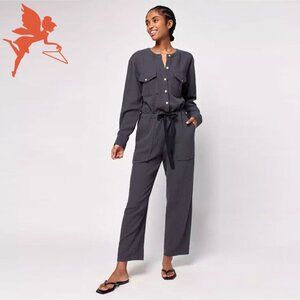 FAHERTY Dream Organic Cotton Gauze Button Front Jumpsuit